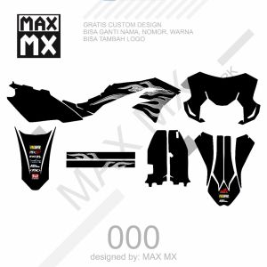 decal fullbody dtracker  sticker striping variasi stiker keren motif api hitam abu simple simple keren M-A4