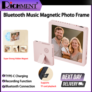 RICHMENT Photo Frame Wireless Bluetooth Speaker Back Magnetic Design Desktop Picture Decoration Audio Support Recording TF Card Playback