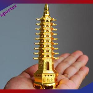 Sporter หอศึกษาฮวงจุ้ยอัลลอยด์เหวินฉางเจดีย์เครื่องประดับตั้งโต๊ะ