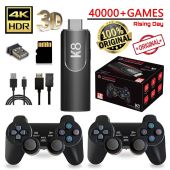 K8 Game Stick 64G 4K HD Built-in 40000+ Games 2 Set Controller & Stick Dual Wireless 2.4GHz Controller Retro Console TV Stick