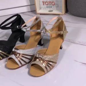 Spring Shoes Women High Heels Kitten Heel Gold Silver Woman Pumps Female Wedding Party Shoes Latin Dance Shoes