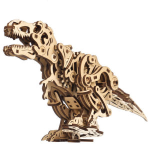 UGEARS Dinosaur 3D Model Kits - Jurassic Walking Tyrannosaurus Rex 3D Wooden Puzzles for Adults Kids and All Family- Dinosaur Model Kit Wooden Puzzles - DIY Mechanical Wooden T Rex Dinosaur 3D Puzzle for Birthday Gift Present Toys Xmas
