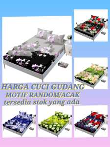 Promo Cuci Gudang Seprai 3D Anti Luntur Ukuran 180x200 160x200 120x200 90x200 Full Set Bahan Bonita