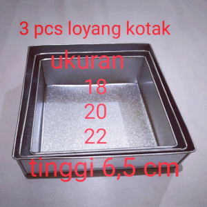 loyang kotak berbeda ukuran
