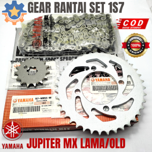 GEAR RANTAI SET YAMAHA 1S7 MOTOR JUPITER MX LAMA/OLD KUALITAS ORISINIL ASLI YGP GER GIR GIGI TARIK