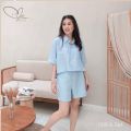 Nika set setelan kemeja oversize wanita linen premium quality. 