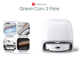Robot hút hút bụi lau nhà Roborock Curv 2 Flow