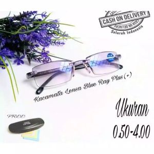Kacamata Baca Lensa Anti Radiasi (BLURAY) +LENSA PLUS Kacamata Pria Wanita Free BOX + LAP / COD / Terlaris