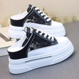 Sục Thể Thao Lưới Thêu Hoa Đế Xuồng 7CM S590-2085