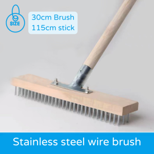 20/30cm Long Handle Floor Scrub Brush Wire Floor Brush Pool Washing Outdoor Garage Patio Garden Moss Floor Stain Remover#TB06