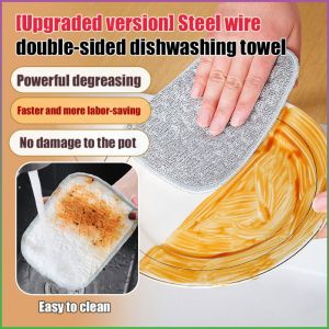 Dish Towel Double Layer Thickening Leave No Trace Silver Silk Dish Towel Silver Silk Cotton Yarn