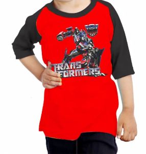 kaos anak-anak / Kaos Raglan 3\4 Anak/kaos anak Trasformer DTF