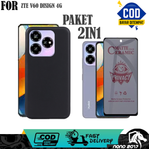 2IN1 CASE MACARON ZTE V60 DISIGN 4G BONUS TEMPERED GLASS BLUE