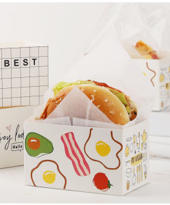 Toast Paper Box Egg Drop Sandwich Box Bread Holder Korean Cake Packing