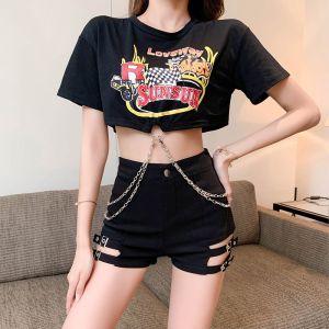Womens shorts summer new high waist slimming fashion button loose and wear-resistant casual solid color wide leg pants