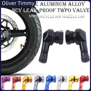 [Oliver Timmy] 1Pcs Motorcycle Valve Stems Rim 90 Degree Angle Aluminum Alloy Valve Wheel Tire Tubeless Valve Caps For Rim Wheel Parts
