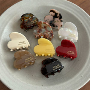 3.5cm Small Hairclaw Acetate Hair Crabs for Girls Cute Heart Shaped Hairclips Children Women Hair Accessories Hairpins Clips
