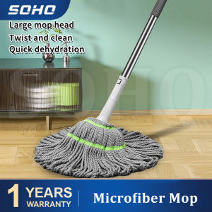 SOHO Magic Mop Free Hand Wash Rotary Mop Tornado Mop 360 Degree Quick Dry Mop Easy Spin Map Floor Cleaning Mop Handle