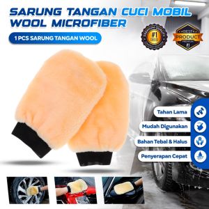 BIG MOM   Sarung Tangan Microfiber Wool Mencuci Mobil – Sarung Tangan Kain Wool 2 Sisi Lap Kain Pencuci Motor Sarung Tangan Pembersih Mobil Sarung Tangan Bulu Microfiber