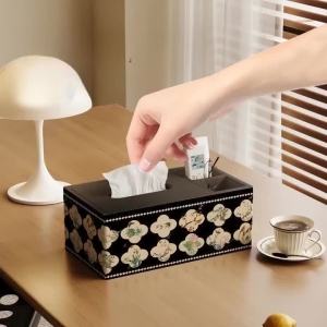 Sacesr Rectangular Tissue Boxes Retro Luxury Multifunctional Tissues Boxes Creative Tissues Home Living Room Table Decoration 9T1N6