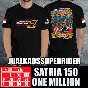 BAJU KAOS DISTRO SATRIA 150 ONE MILLION EDITION BLACK