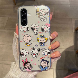 Case Samsung Galaxy A56 A36 A26 A16 A06 5G New 2025 Emo Snoopy and Friends Pattern TPU Transparent Soft Phone Casing Samsung A56 5G Cover Case