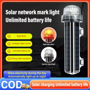 Solar Fishing Light LED Float Ring for Night Sea Fishing Waterproof Signal Marker for Nets and Lines