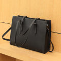 Women Laptop Bag 15.6 Inch School Shoulder Bag Black Business Work Bag Large Women Leather Tote Bag. 