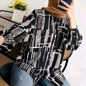 Kemeja Rayon Jumbo Oversize LD 120 Motif Terbaru /  Kemeja Wanita Clopro / KEMEJA OVERSIZE 2024