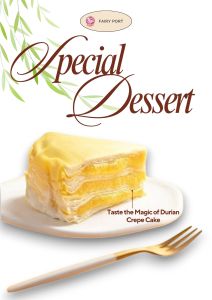 Triangular Mille Crepe Slices – Frozen Musang King Durian Individually Wrapped for Easy Enjoyment