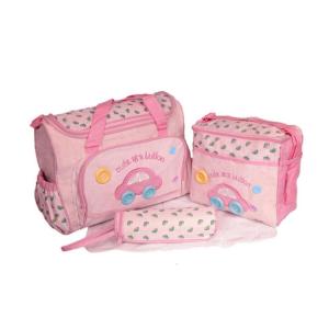 4pcs Baby Diaper Changing Bag Set Functional Baby Diaper Bag Set with Removable Changing Mat and Milk Bag