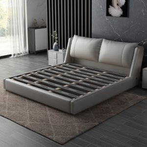 Leather Bed Frame with Storage Modern Simple Minimalist Double Bed King / Queen Bed Nordic Leather Bed Bedroom