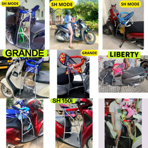 (Freeship) Ghế ngồi xe tay ga cho bé (sắt sơn tĩnh điện - xếp gọn - an toàn cho bé)