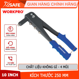 Kìm rút đinh rivê 10 inch 250mm có 4 mũi kích thước 3/32 inch 1/8 inch 5/32 inch và 3/16 inch Workpro - WP225005