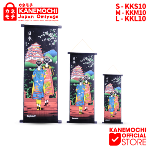 KANEMOCHI KAKEJIKU GEISHA & OSAKA CASTLE JAPAN - HIASAN DINDING KHAS JEPANG MOTIF GEISHA & OSAKA CASTLE JAPAN - KANEMOCHI HIASAN DINDING KHAS JEPANG-SOUVENIR JEPANG - OLEH OLEH JEPANG-PAJANGAN KHAS JEPANG- HIASAN DINDING MOTIF KHAS JEPANG