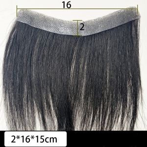 SUTONGXUE Tóc vô hình Tóc giả phía trước cho nam Không đường may Hình chữ V Miếng dán trán sinh học da đầu Phụ kiện tóc Màu đen tự nhiên Miếng dán tóc người Nữ/Nam