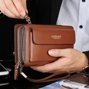 【Ready stocked】Mens wallet money clip phone Admission package High capacity Multi-bit Casual Clutch clutch men purse for coins luxury wallet Clutch bag Long Purse Leather Wallet luxury Handbag Double Zippers Bag