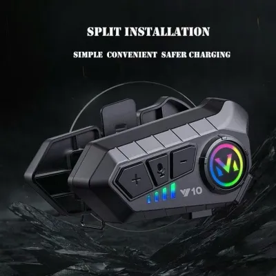 Intercom Y10 Helmet Headset Bluetooth Waterproof Helm Motor Full Face/Half Face Intercom 5.3 - SYS