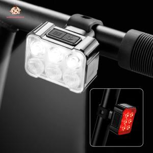 Welcomehome Bicycle Front Rear Lights Waterproof MTB Bike Headlight Cycling Tail Lamp Type-C USB Rechargeable High Brightness Bicycle Lantern
