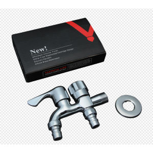 Stainless steel chrome faucet washing machine faucet cold water double outlet faucet