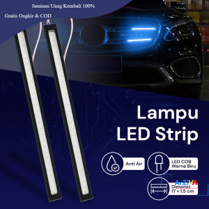 DIY Lampu LED Strip DRL Otomotif Waterproof DC 12V 17 cm 2PCS - COB-17 - Blue