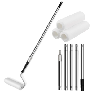 Long Household Wall Painting Tool Extendable Roller Poles with 3 Brush Heads Wall Painting Brush for Walls and Ceilings