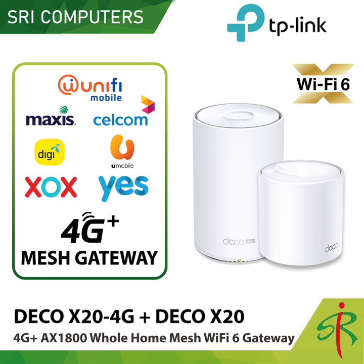 TPLink Deco X204G AX1800 4G LTE Modem Direct Sim Card Mesh Router
