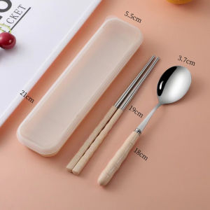 Reusable Stainless Steel Cutlery Set Portable Fork Spoon Chopsticks for Travel & Office 不锈钢餐具