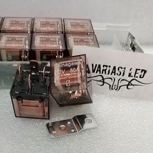 Relay Klakson Motor - Relay Transparan 4Kaki 12V 80Ampere - Relay Transparan Shinagawa harga 1biji