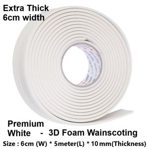 3D Pelekat Jalur 3D Foam Skirting Bingkai Dinding Dekorasi Rumah DIY Border Skirting Strip Tape 5 Meter 墙边腰线贴