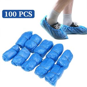 【100pcs】Disposable Plastic Shoe Covers / Waterproof and Rainproof Shoe Cover / Sarung Kasut Plastik Pakai / 一次性塑料鞋套