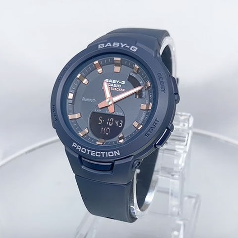 Casio Baby G BSA B100 2ADR Navy Blue Resin Strap Shock Resistant Bluetooth 100 Meter Dual Time Watch Lazada PH