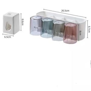 HTF.Toothbrush holder with toothpaste dispenser squeeze toothpaste Storage