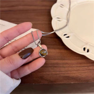 ASRV Elegant Geometric Pendant Necklace with Natural Stone for Women Trendy and Chic